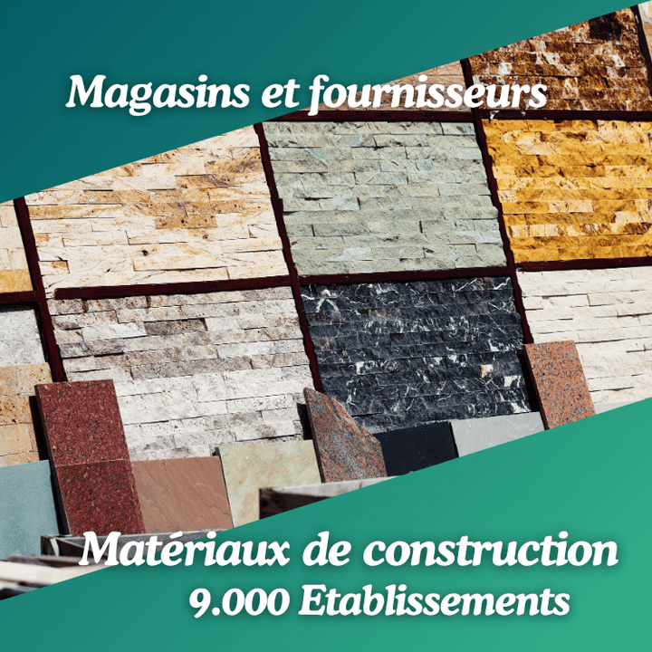 base de données Magasins et fournisseurs de matériaux de construction